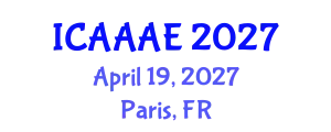International Conference on Aeronautical and Aerospace Engineering (ICAAAE) April 19, 2027 - Paris, France