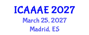 International Conference on Aeronautical and Aerospace Engineering (ICAAAE) March 25, 2027 - Madrid, Spain