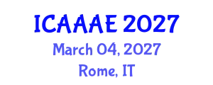 International Conference on Aeronautical and Aerospace Engineering (ICAAAE) March 04, 2027 - Rome, Italy