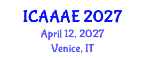 International Conference on Aeronautical and Aerospace Engineering (ICAAAE) April 12, 2027 - Venice, Italy