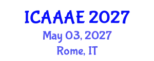 International Conference on Aeronautical and Aerospace Engineering (ICAAAE) May 03, 2027 - Rome, Italy