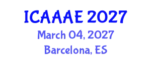 International Conference on Aeronautical and Aerospace Engineering (ICAAAE) March 04, 2027 - Barcelona, Spain