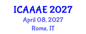 International Conference on Aeronautical and Aerospace Engineering (ICAAAE) April 08, 2027 - Rome, Italy