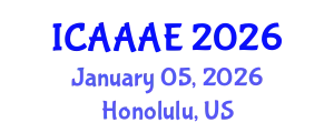 International Conference on Aeronautical and Aerospace Engineering (ICAAAE) January 05, 2026 - Honolulu, United States
