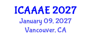 International Conference on Aeronautical and Aerospace Engineering (ICAAAE) January 09, 2027 - Vancouver, Canada