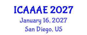 International Conference on Aeronautical and Aerospace Engineering (ICAAAE) January 16, 2027 - San Diego, United States