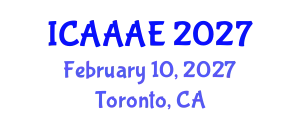 International Conference on Aeronautical and Aerospace Engineering (ICAAAE) February 10, 2027 - Toronto, Canada
