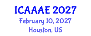 International Conference on Aeronautical and Aerospace Engineering (ICAAAE) February 10, 2027 - Houston, United States