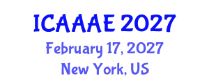 International Conference on Aeronautical and Aerospace Engineering (ICAAAE) February 17, 2027 - New York, United States