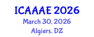 International Conference on Aeronautical and Aerospace Engineering (ICAAAE) March 30, 2026 - Algiers, Algeria