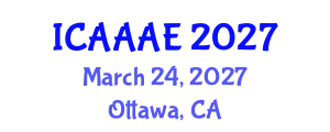 International Conference on Aeronautical and Aerospace Engineering (ICAAAE) March 24, 2027 - Ottawa, Canada