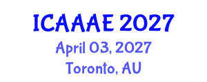 International Conference on Aeronautical and Aerospace Engineering (ICAAAE) April 03, 2027 - Toronto, Australia