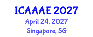 International Conference on Aeronautical and Aerospace Engineering (ICAAAE) April 24, 2027 - Singapore, Singapore