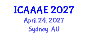 International Conference on Aeronautical and Aerospace Engineering (ICAAAE) April 24, 2027 - Sydney, Australia