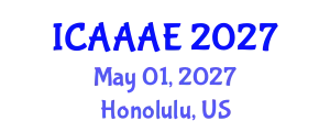 International Conference on Aeronautical and Aerospace Engineering (ICAAAE) May 01, 2027 - Honolulu, United States