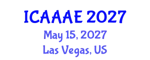 International Conference on Aeronautical and Aerospace Engineering (ICAAAE) May 15, 2027 - Las Vegas, United States