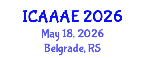 International Conference on Aeronautical and Aerospace Engineering (ICAAAE) May 18, 2026 - Belgrade, Serbia