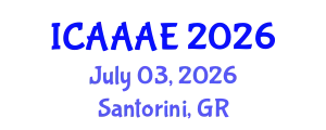 International Conference on Aeronautical and Aerospace Engineering (ICAAAE) July 03, 2026 - Santorini, Greece