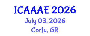 International Conference on Aeronautical and Aerospace Engineering (ICAAAE) July 03, 2026 - Corfu, Greece