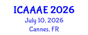 International Conference on Aeronautical and Aerospace Engineering (ICAAAE) July 10, 2026 - Cannes, France