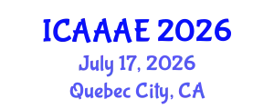 International Conference on Aeronautical and Aerospace Engineering (ICAAAE) July 17, 2026 - Quebec City, Canada