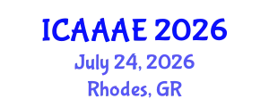 International Conference on Aeronautical and Aerospace Engineering (ICAAAE) July 24, 2026 - Rhodes, Greece