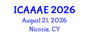 International Conference on Aeronautical and Aerospace Engineering (ICAAAE) August 21, 2026 - Nicosia, Cyprus