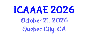 International Conference on Aeronautical and Aerospace Engineering (ICAAAE) October 21, 2026 - Quebec City, Canada