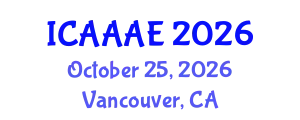 International Conference on Aeronautical and Aerospace Engineering (ICAAAE) October 25, 2026 - Vancouver, Canada
