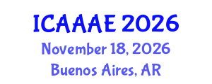 International Conference on Aeronautical and Aerospace Engineering (ICAAAE) November 18, 2026 - Buenos Aires, Argentina