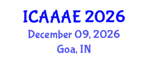 International Conference on Aeronautical and Aerospace Engineering (ICAAAE) December 09, 2026 - Goa, India