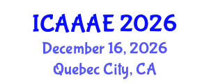 International Conference on Aeronautical and Aerospace Engineering (ICAAAE) December 16, 2026 - Quebec City, Canada