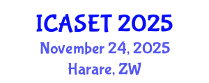International Conference on Advances in Science, Engineering and Technology November 24, 2025 - Harare, Zimbabwe