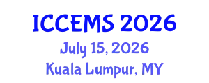 International Conference on Civil Engineering and Materials Science (ICCEMS) July 15, 2026 - Kuala Lumpur, Malaysia