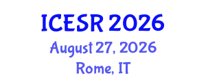 International Conference on Environmental Systems Research (ICESR) August 27, 2026 - Rome, Italy