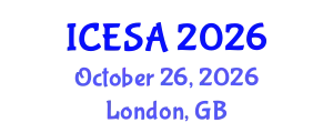 International Conference on Environmental Science and Applications (ICESA) October 26, 2026 - London, United Kingdom