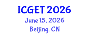 International Conference on Green Energy and Technology (ICGET) June 15, 2026 - Beijing, China