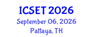 International Conference on Science, Engineering & Technology (ICSET) September 06, 2026 - Pattaya, Thailand
