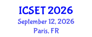International Conference on Science, Engineering & Technology (ICSET) September 12, 2026 - Paris, France