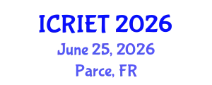 International Conference on Recent Innovations in Engineering and Technology (ICRIET) June 25, 2026 - Parce, France