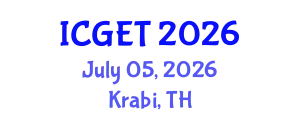 International Conference on Green Energy and Technology (ICGET) July 05, 2026 - Krabi, Thailand