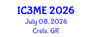 International Conferences on Mining, Metallurgy, and Materials Engineering (IC3ME) July 08, 2026 - Crete, Greece
