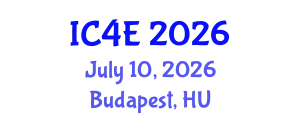 International Conference on E-Education, E-Business, E-Management and E-Learning (IC4E) July 10, 2026 - Budapest, Hungary