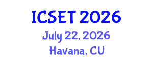 International Conference on Science, Engineering & Technology (ICSET) July 22, 2026 - Havana, Cuba