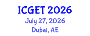 International Conference on Green Energy and Technology (ICGET) July 27, 2026 - Dubai, United Arab Emirates