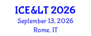 International Conference on Education & Learning Technology September 13, 2026 - Rome, Italy