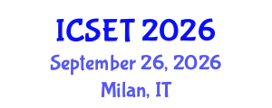 International Conference on Science, Engineering & Technology (ICSET) September 26, 2026 - Milan, Italy