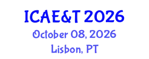 International Conference on Advances in Engineering & Technology October 08, 2026 - Lisbon, Portugal