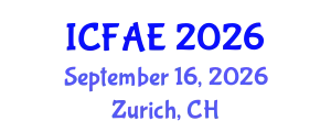 International Conference on Food and Agricultural Engineering (ICFAE) September 16, 2026 - Zurich, Switzerland