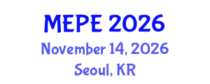 International Conference on Mechanical Engineering and Power Engineering (MEPE) November 14, 2026 - Seoul, Republic of Korea